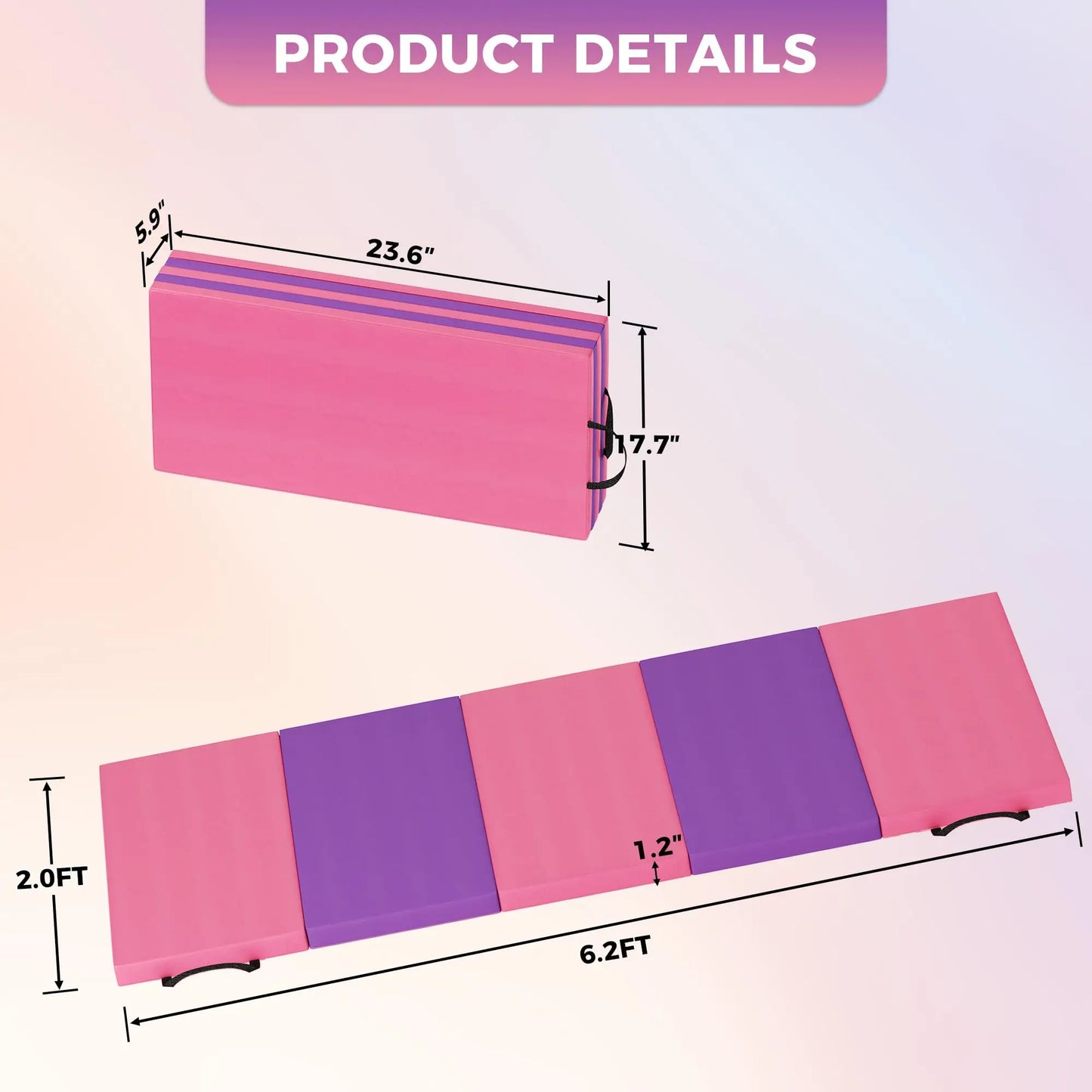 HiMISS Gymnastics Mat 4 Fold 5 Fold Tumbling Exercise Mats