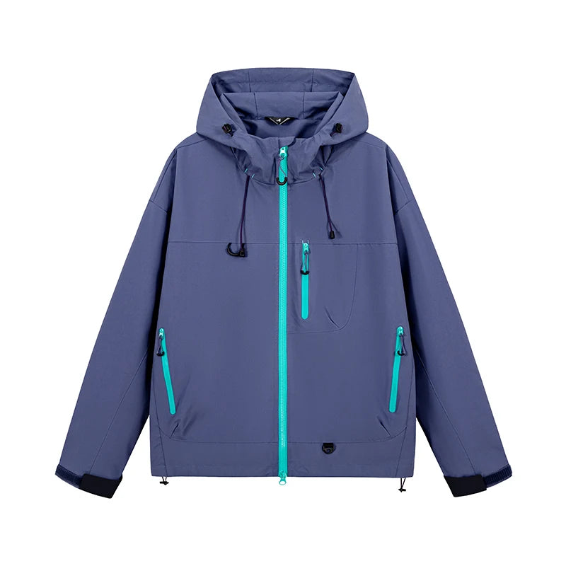 Unisex Waterproof Hooded Hiking Windbreaker Jacket for Outdoor Activities