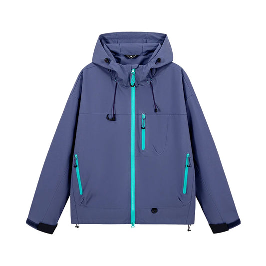 Unisex Waterproof Hooded Hiking Windbreaker Jacket for Outdoor Activities