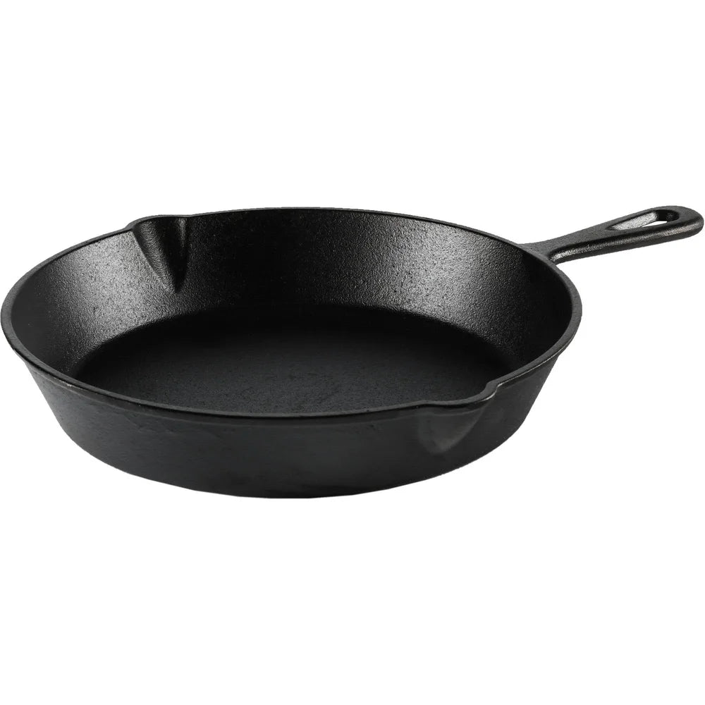 Pre-Seasoned Cast Iron Skillet for Versatile Cooking and Campfire Use