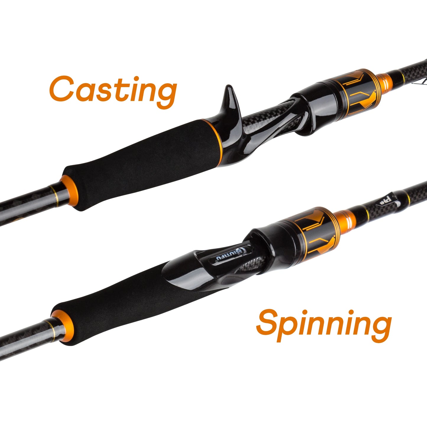 BIUTIFU Spinning Casting Rod Fuji Guide 2 Section Carbon