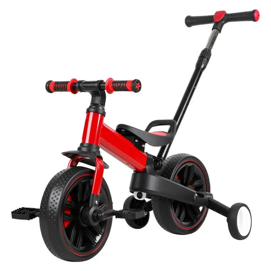Kids Folding Balance Bike With Training Wheels For Beginners