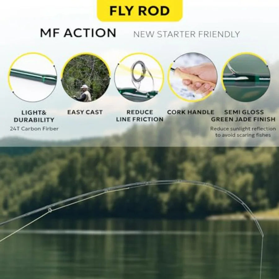 Fly Fishing Rod Starter Kit With Reel And Case Travel