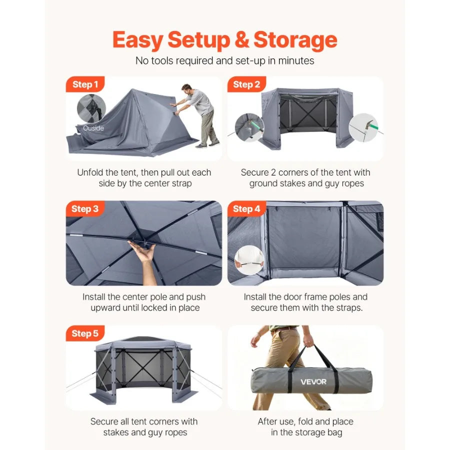 Pop Up Gazebo Tent With Biteproof Mesh And Carry Bag