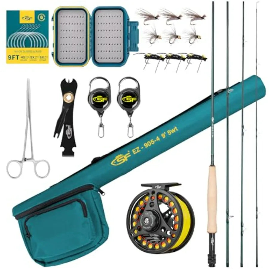 Fly Fishing Rod Starter Kit With Reel And Case Travel