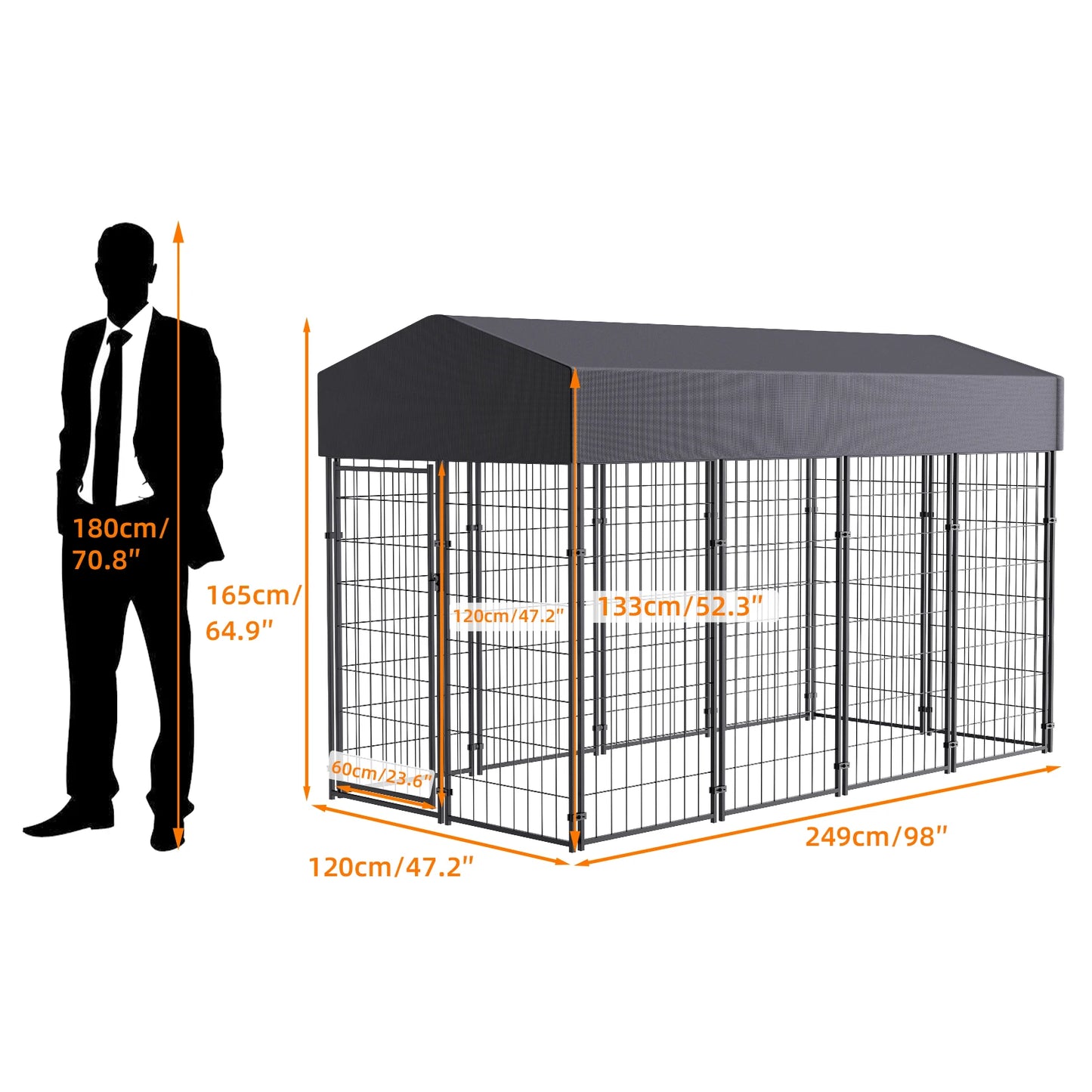 Oversized Outdoor Dog Kennel With Anti UV Waterproof Cover