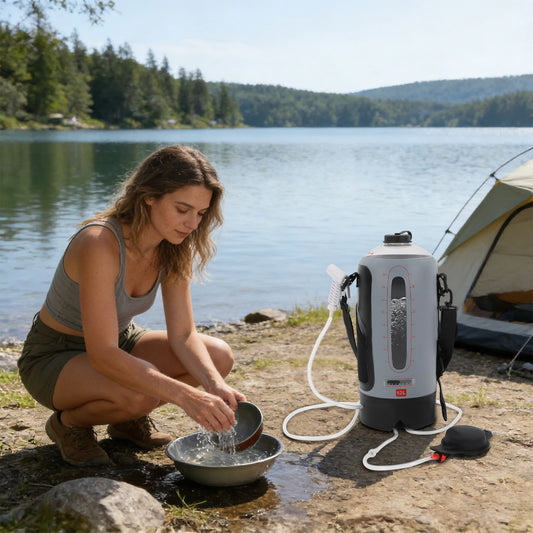 Bymaocar Portable Camp Shower With Air Pump For Outdoor Showering