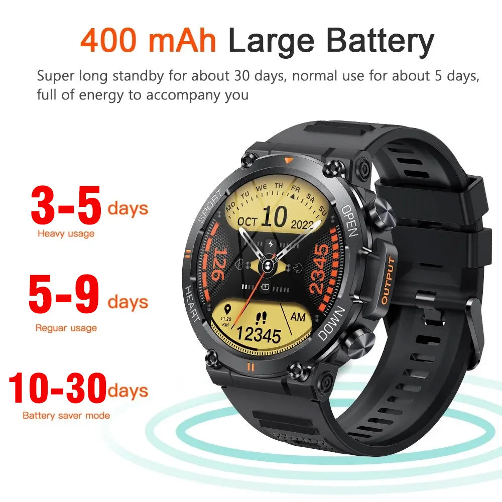 SENBONO Men Smartwatch K56 Big Screen Bluetooth Call Fitness Tracker