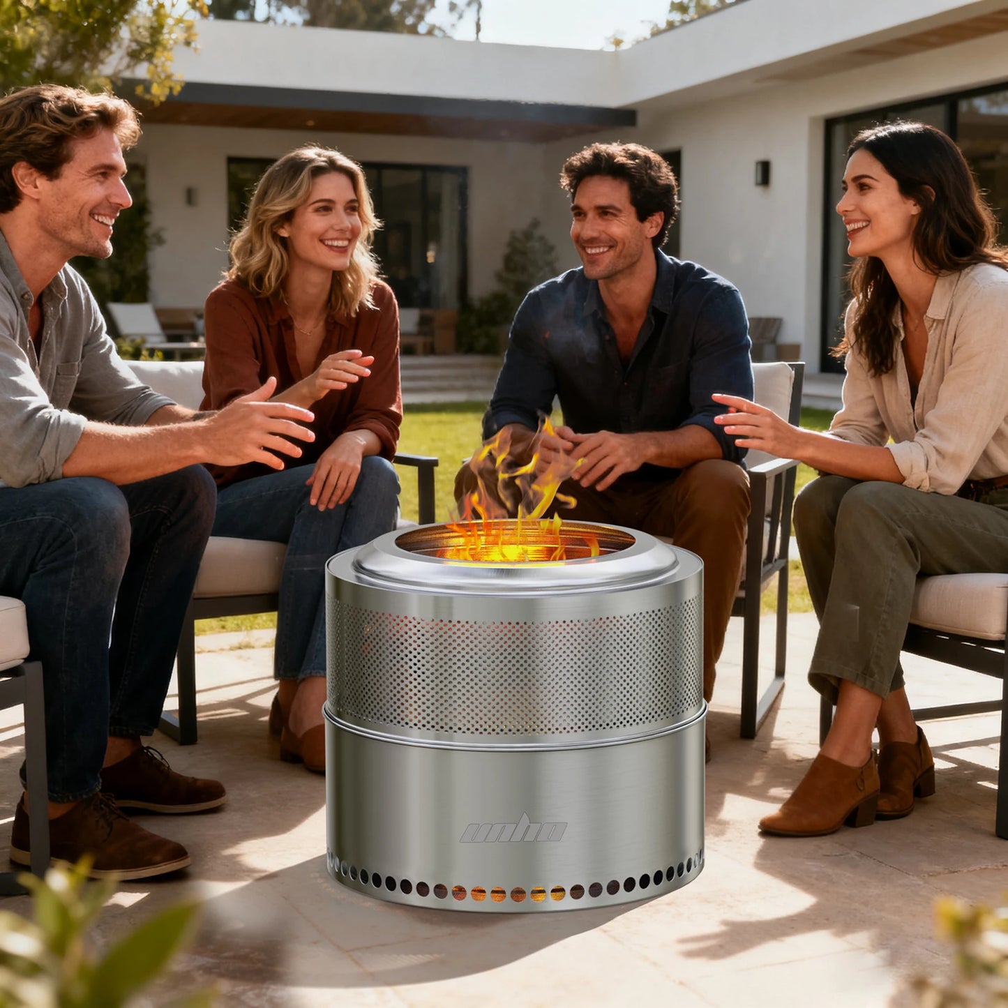 Smokeless Stainless Steel Wood Burning Fire Pit With Carry Bag