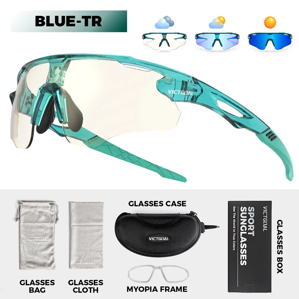 Victgoal Photochromic Cycling Sunglasses UV400 Protection For Athletes