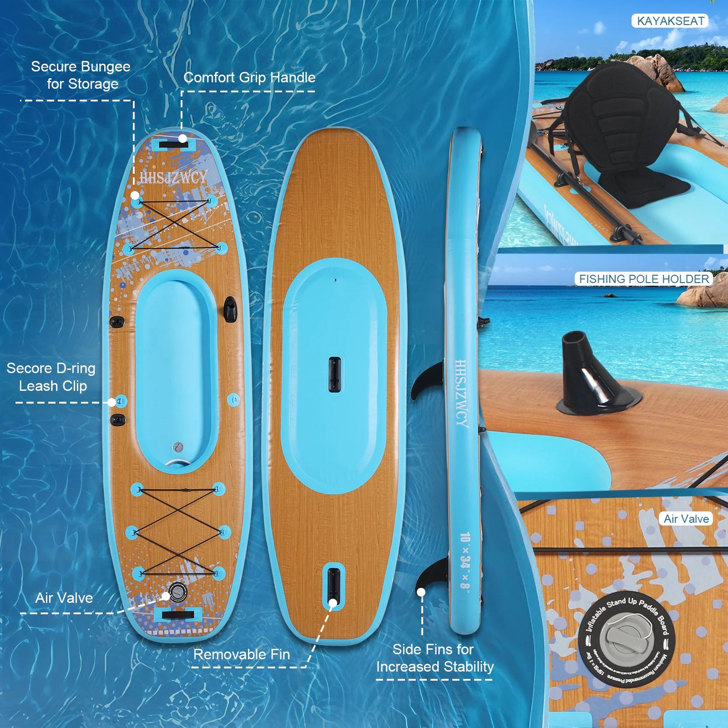 HHSJZWCY Inflatable Stand Up Paddle Board With Seat Kayak