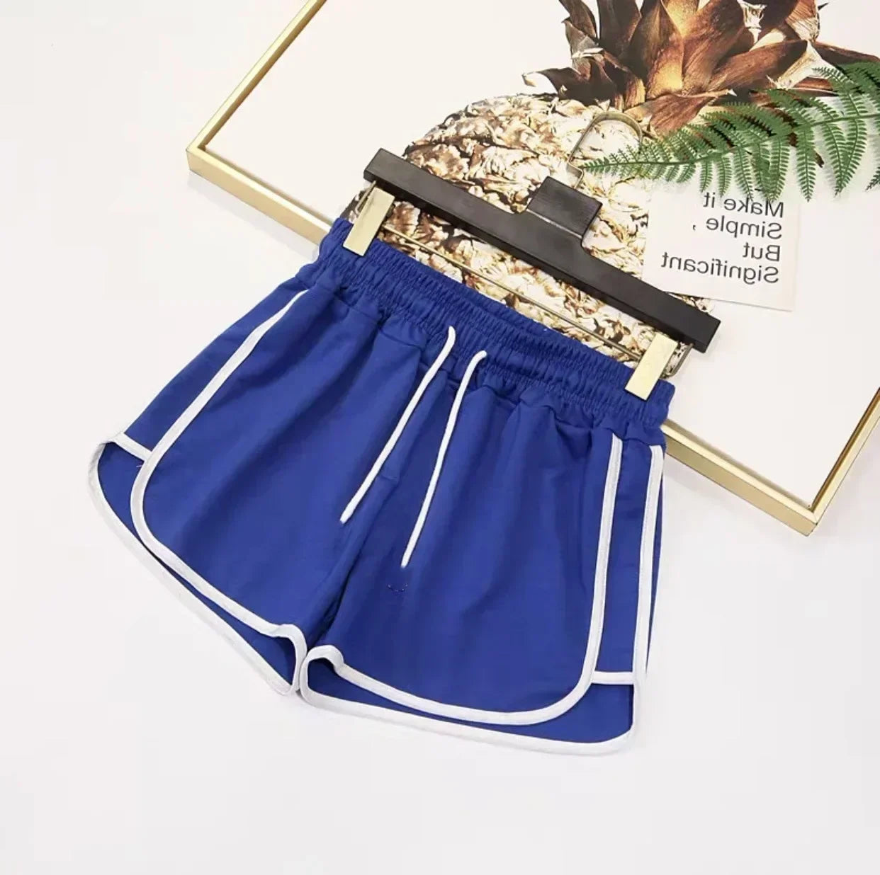 Striped Women's Sports Shorts Korean Casual Summer Wide-Leg