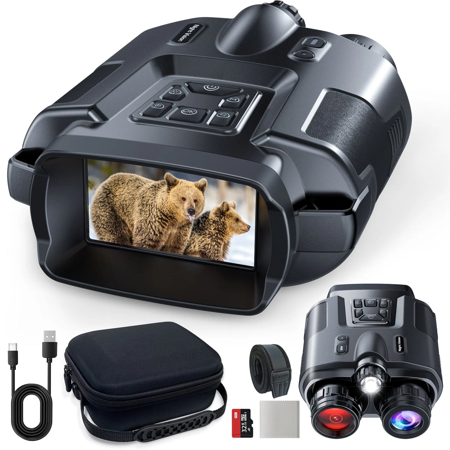 4K Night Vision Binoculars With 3-Inch Screen And 8x Zoom