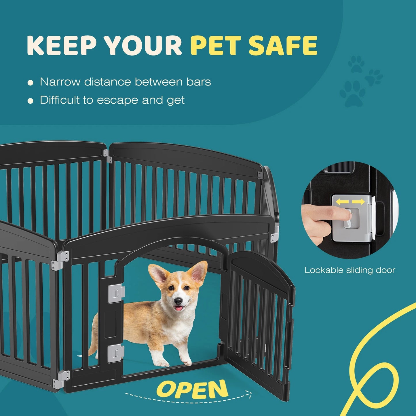 JHK Plastic Dog Playpen Durable Portable Indoor Outdoor