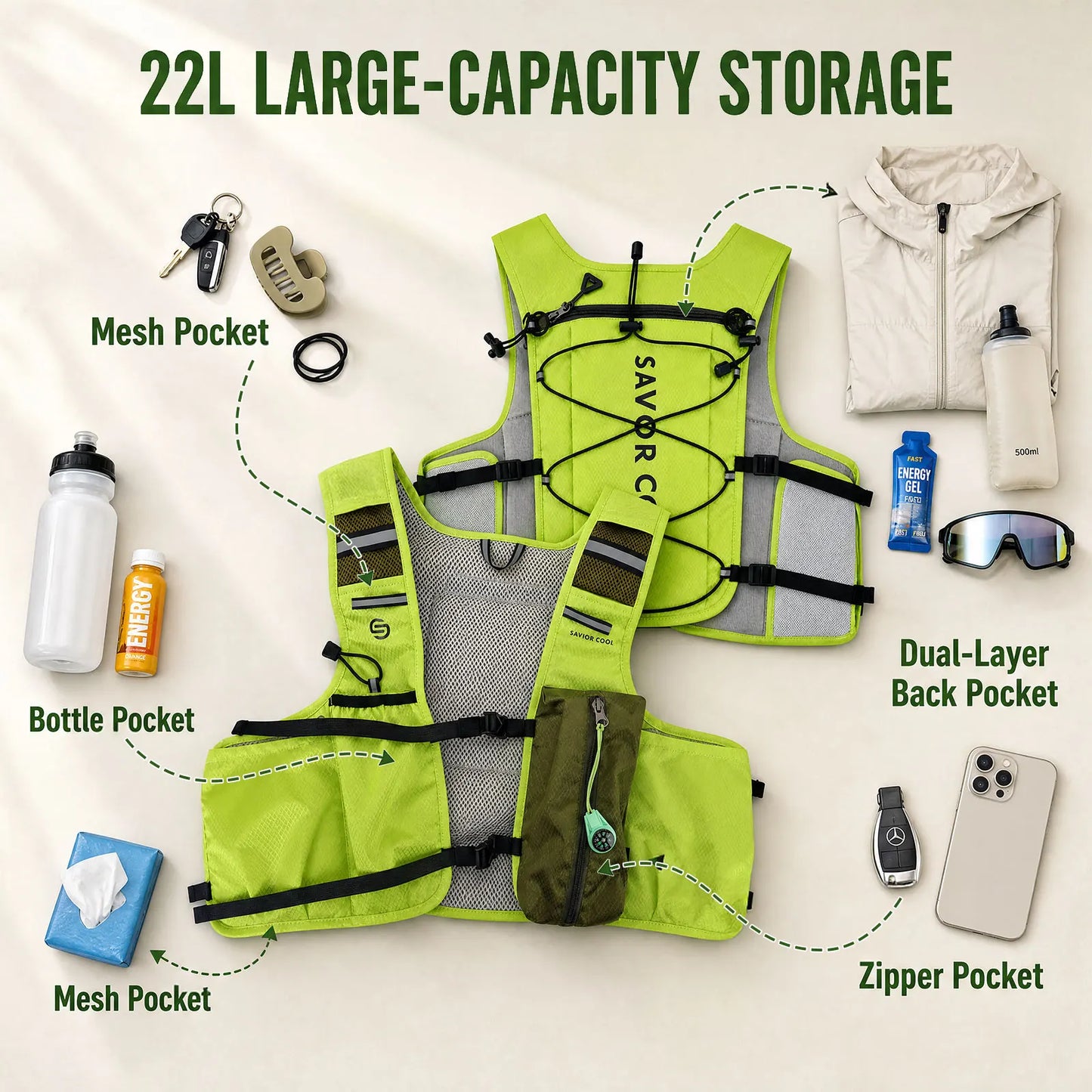 Snow Deer Outdoors Cooling Vest With Built In Water Bladder