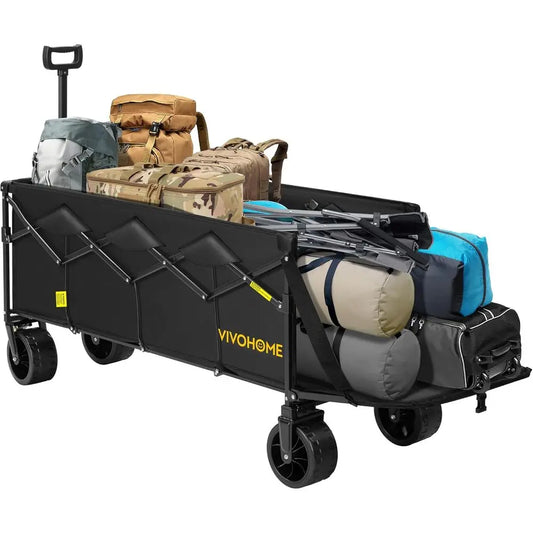 Extended Collapsible Wagon Cart Heavy-Duty Folding Utility
