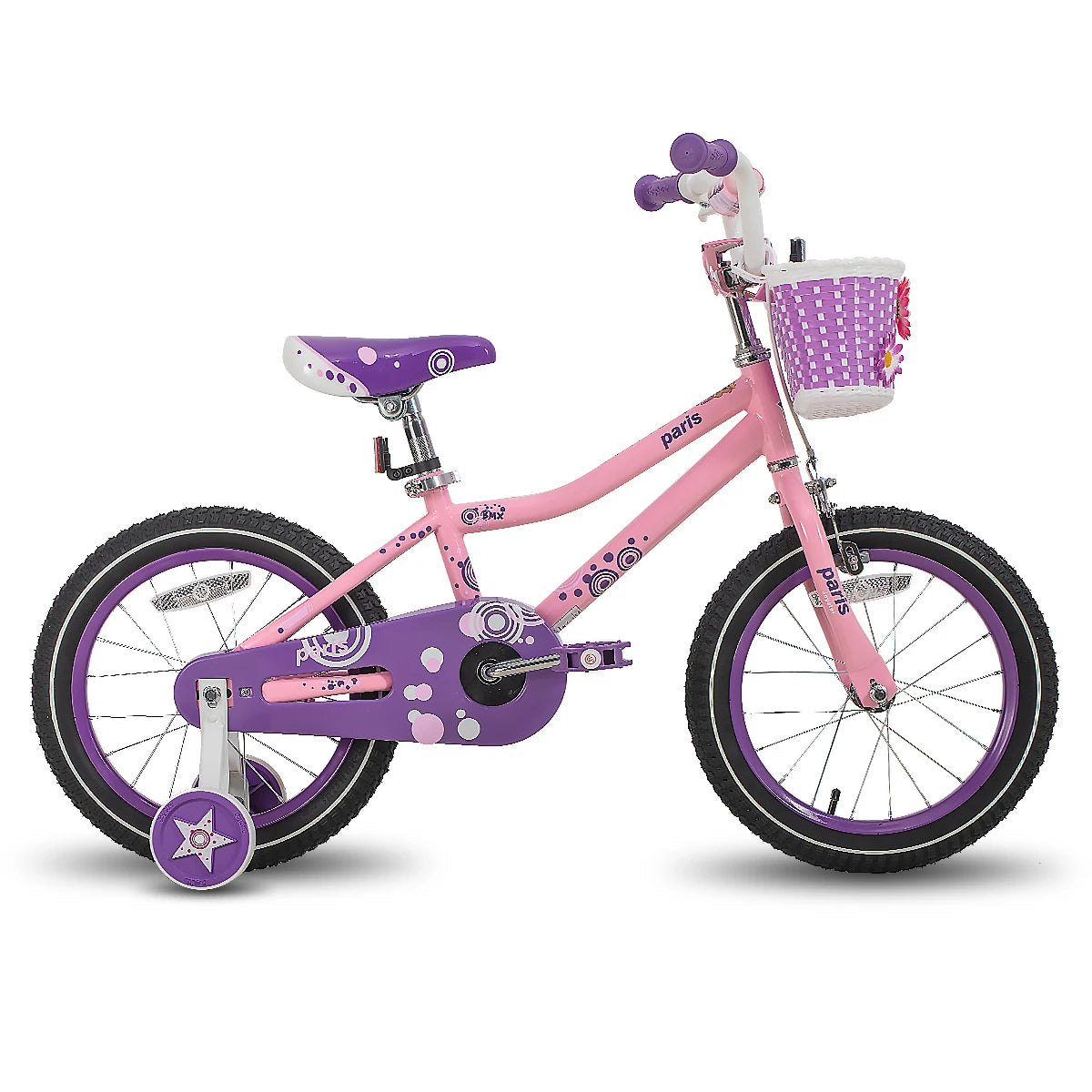 Joystar Kids Bike With Training Wheels Basket Water Bottle Handbrake