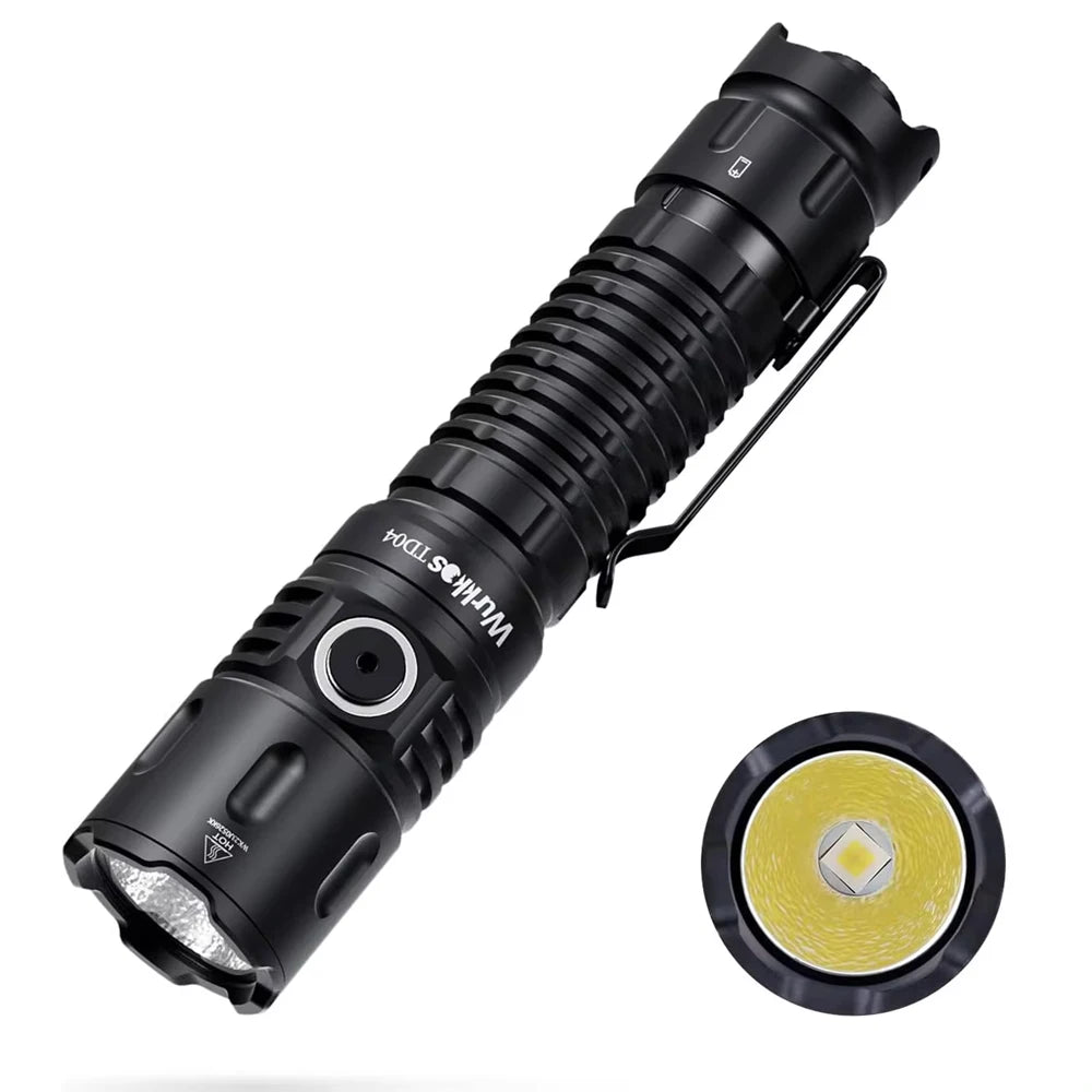 Wurkkos TD04 21700 Rechargeable Tactical Flashlight With USB C