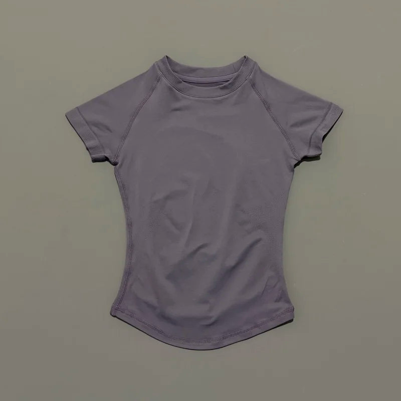 Women Running Short Sleeve Top Breathable Gym Yoga Fitness Shirt