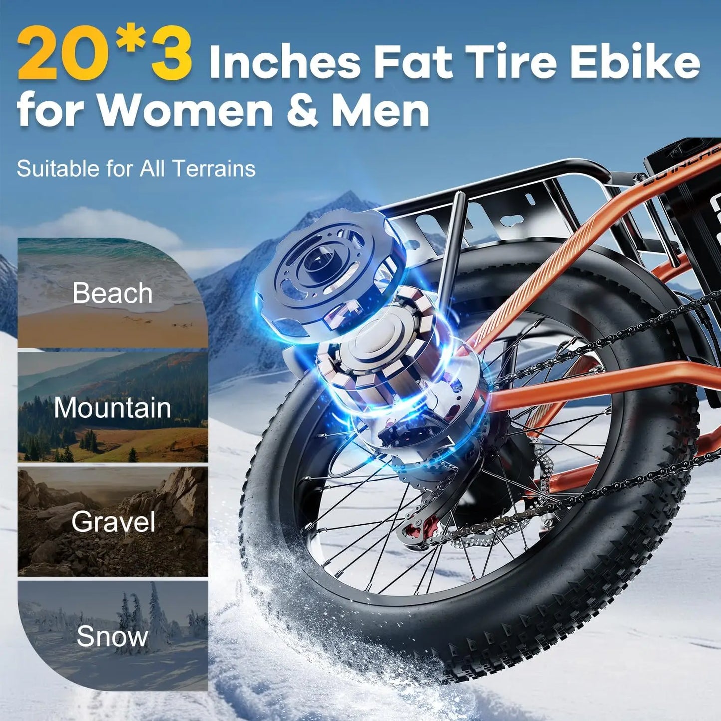 CYBERVELO Mars700 1000W Foldable Electric Fat Tire Bike