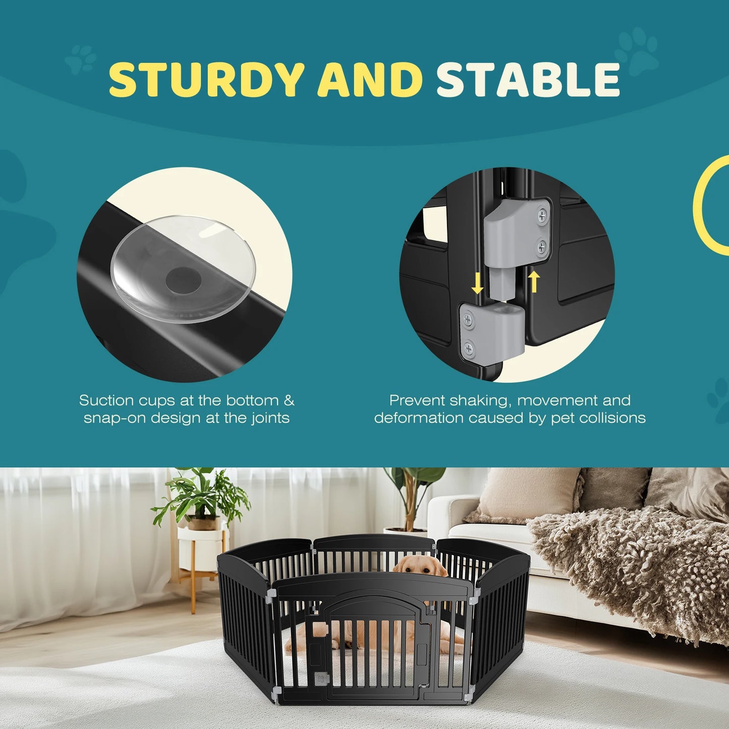 JHK Plastic Dog Playpen Durable Portable Indoor Outdoor