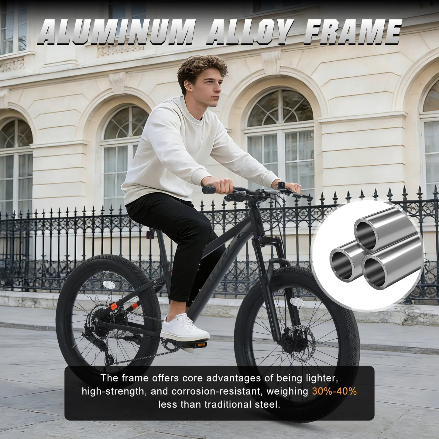 Spatial Fat Tire Mountain Bike 8Speed Aluminum Frame Disc Brakes
