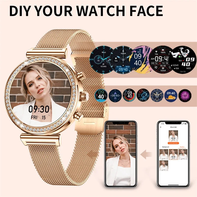 INNOFOVO Womens Smartwatch With Calls And Messages IPhone Android