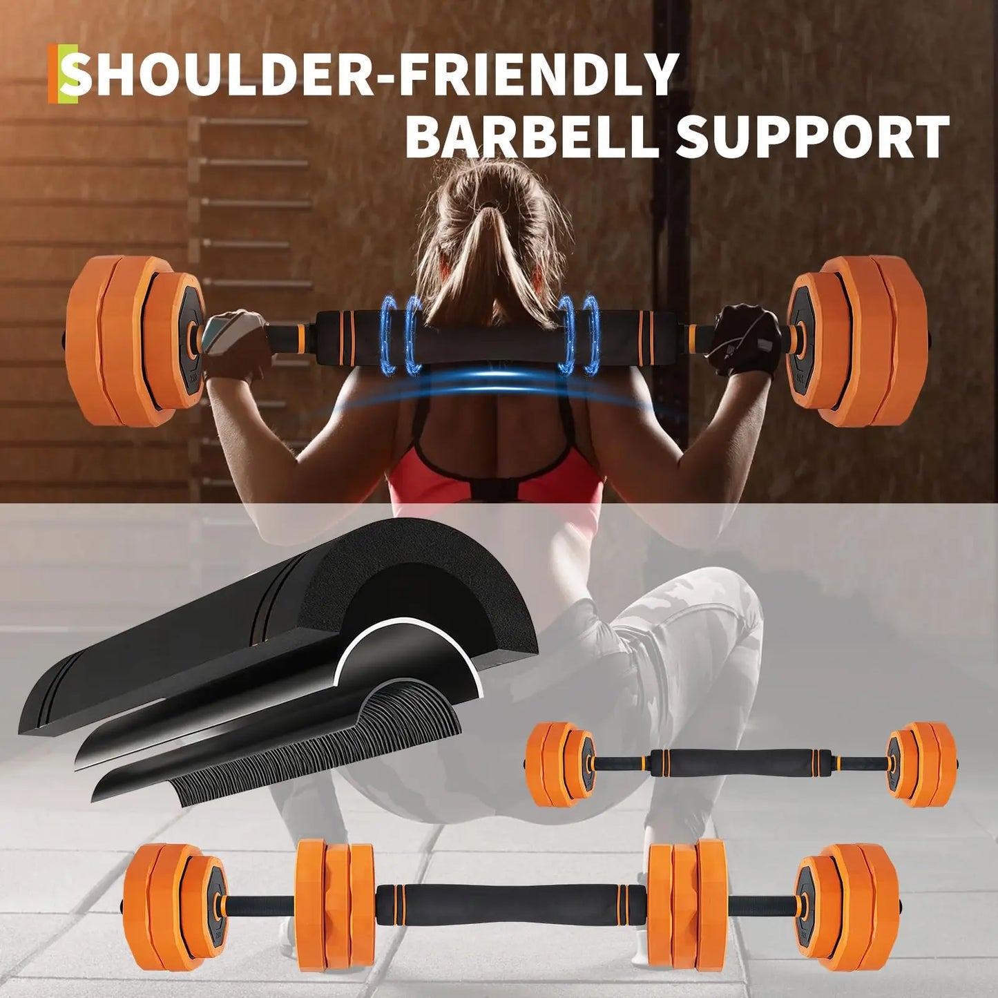 Adjustable Dumbbells 44 Lbs Free Weights Set 4 In 1 Barbell Kettlebells Home Gym