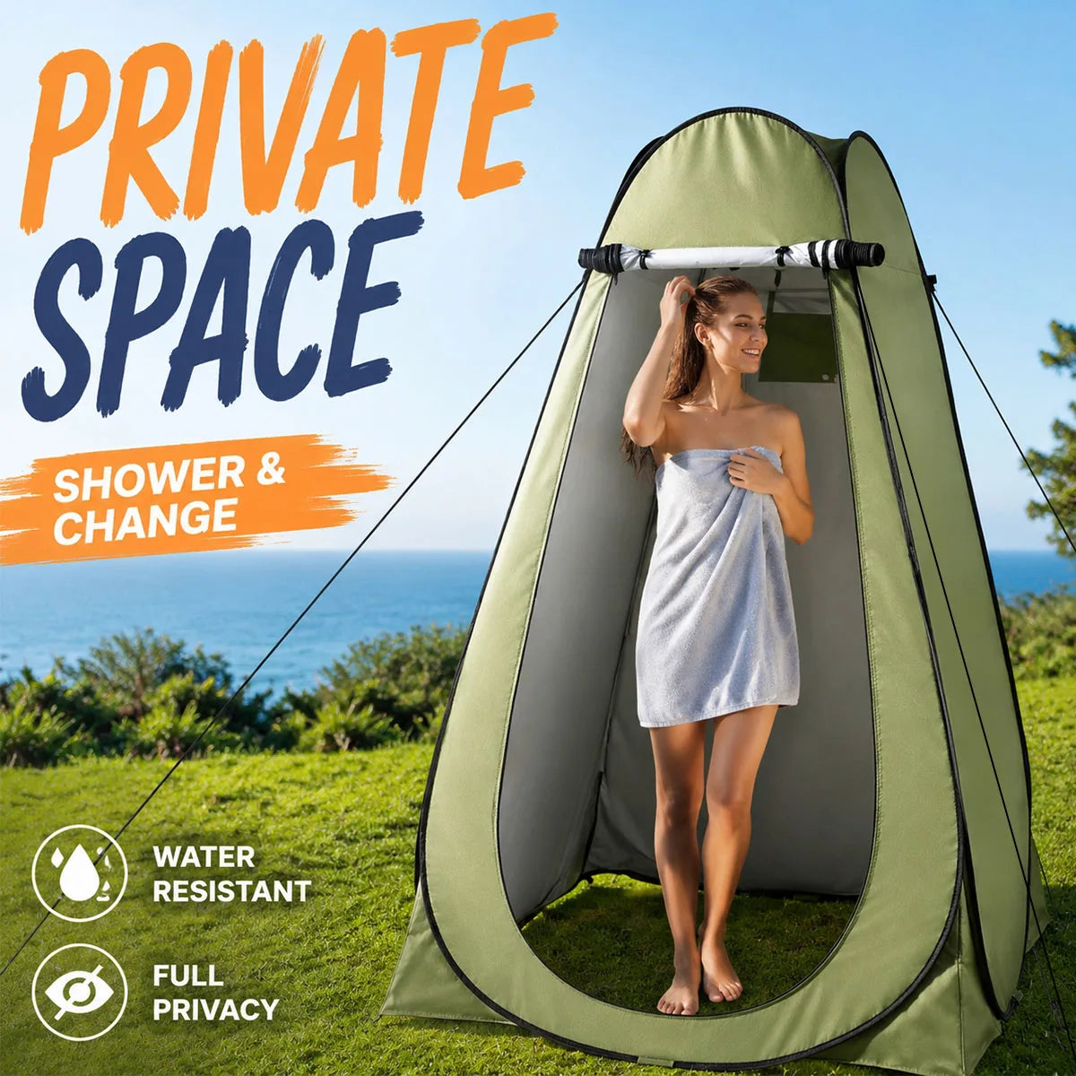 Instant Pop Up Privacy Tent With Waterproof Shower Design