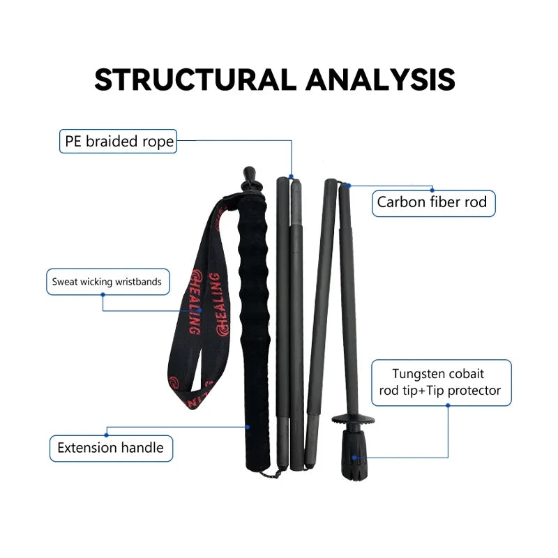 OKHEALING Ultralight Carbon Fiber Trekking Poles Foldable
