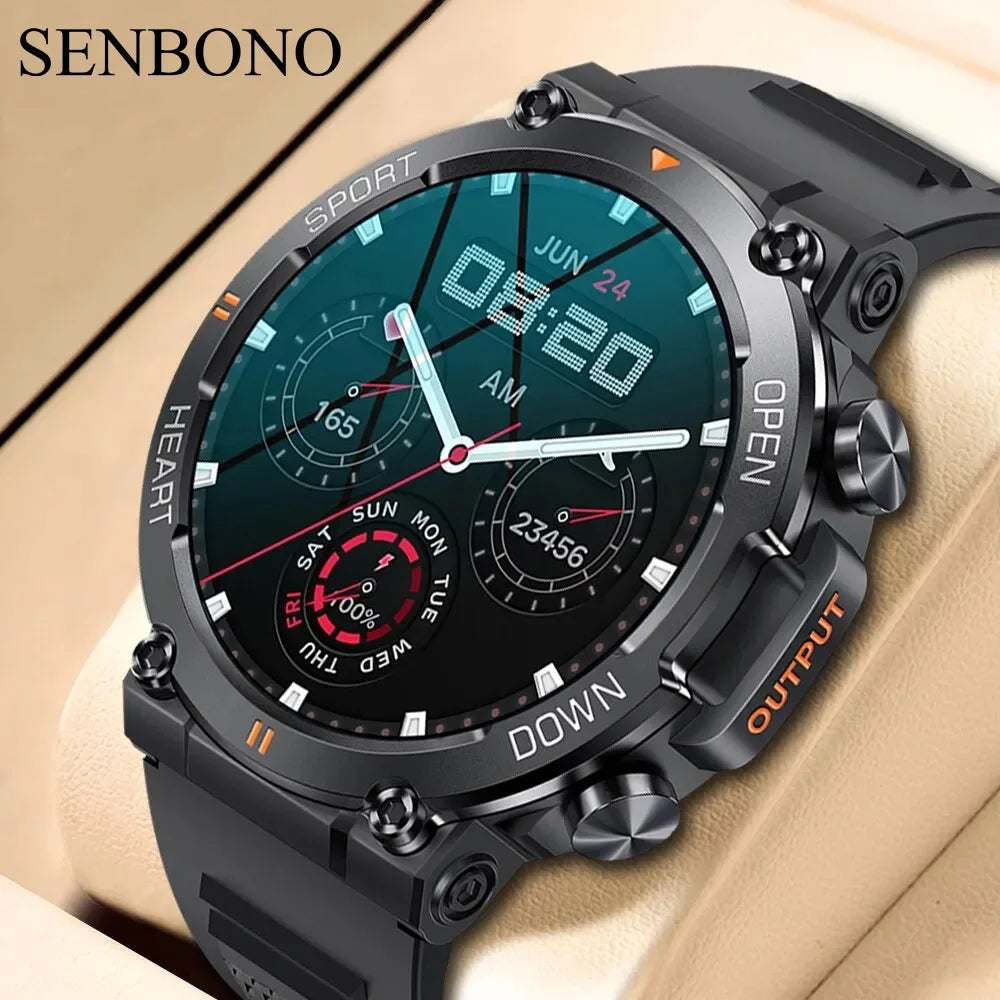 SENBONO Men Smartwatch K56 Big Screen Bluetooth Call Fitness Tracker