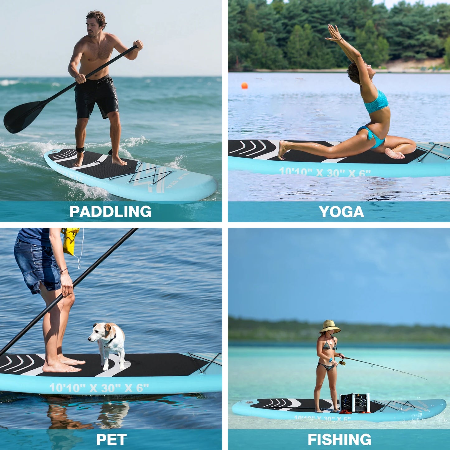CADALENE Inflatable Stand Up Paddle Board With Pump And Backpack