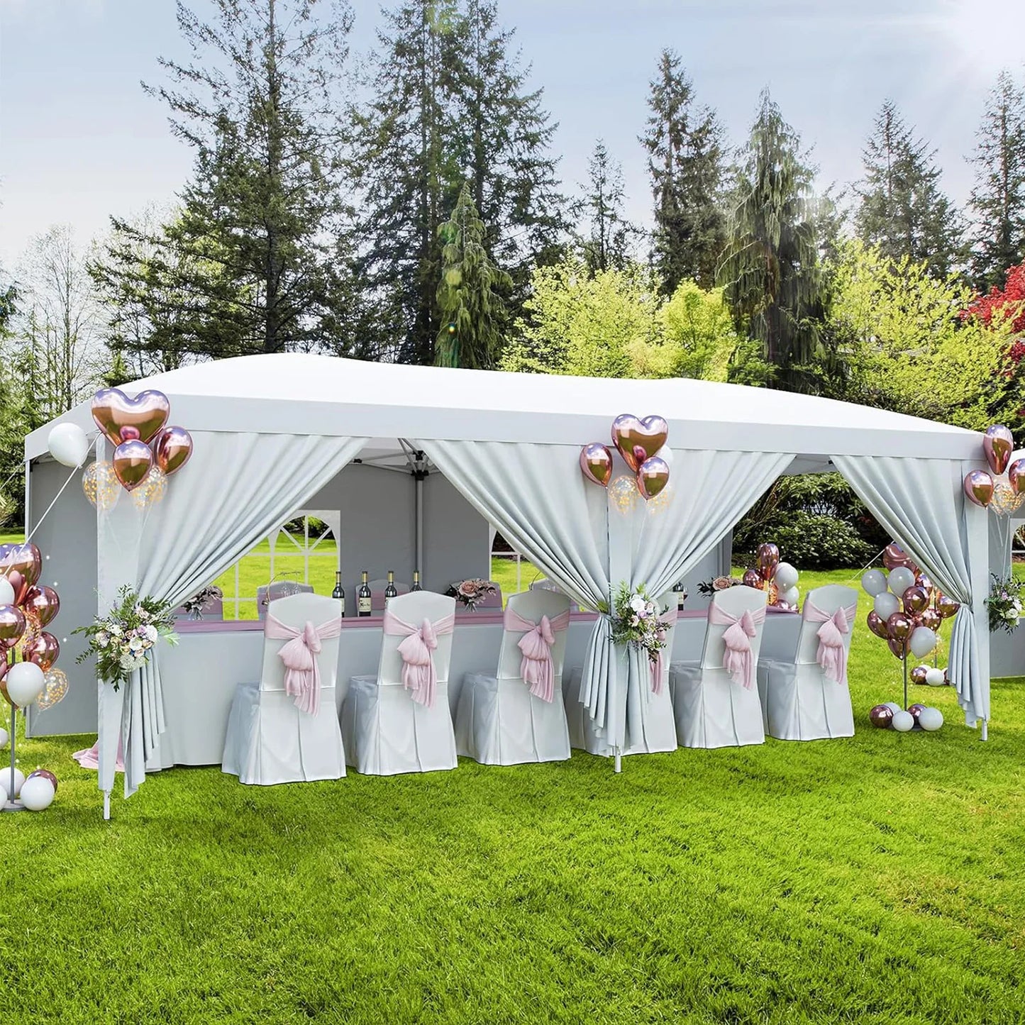 HiMISS Heavy Duty Pop Up Canopy With Six Removable Sidewalls