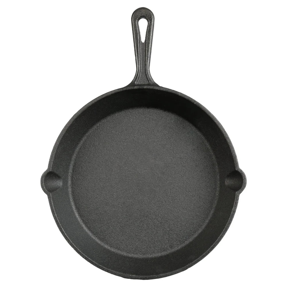Pre-Seasoned Cast Iron Skillet for Versatile Cooking and Campfire Use