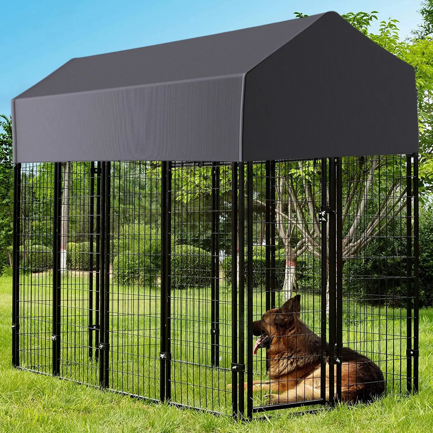 Oversized Outdoor Dog Kennel With Anti UV Waterproof Cover