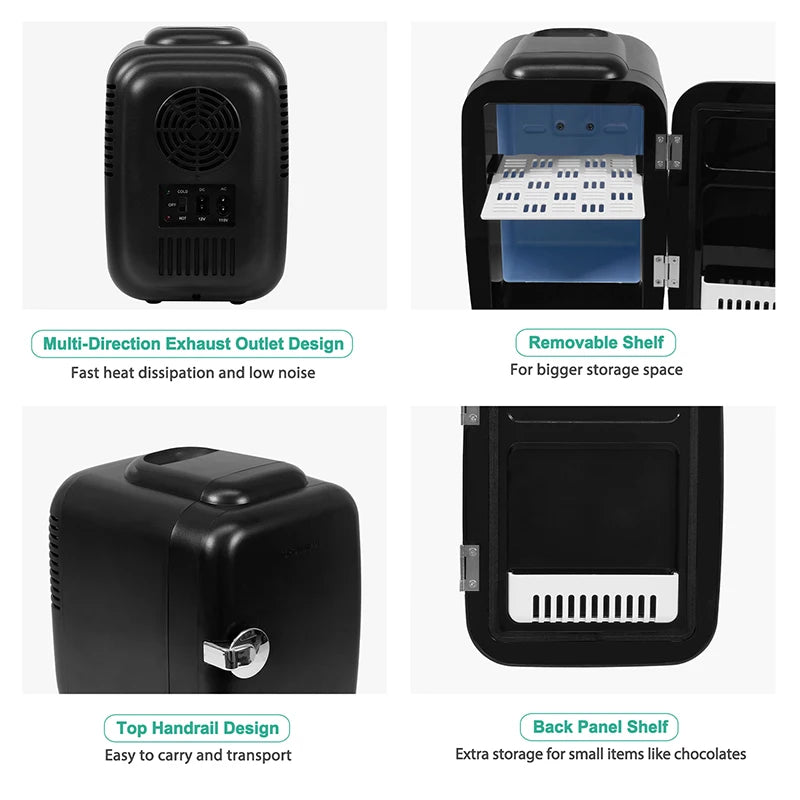 Crownful Beauty Skincare Mini Fridge ACDC Refrigerator for Travel