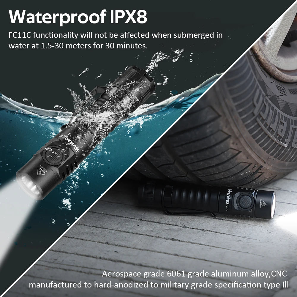 Wurkkos FC11C 1200LM USB-C Rechargeable EDC Flashlight IP68