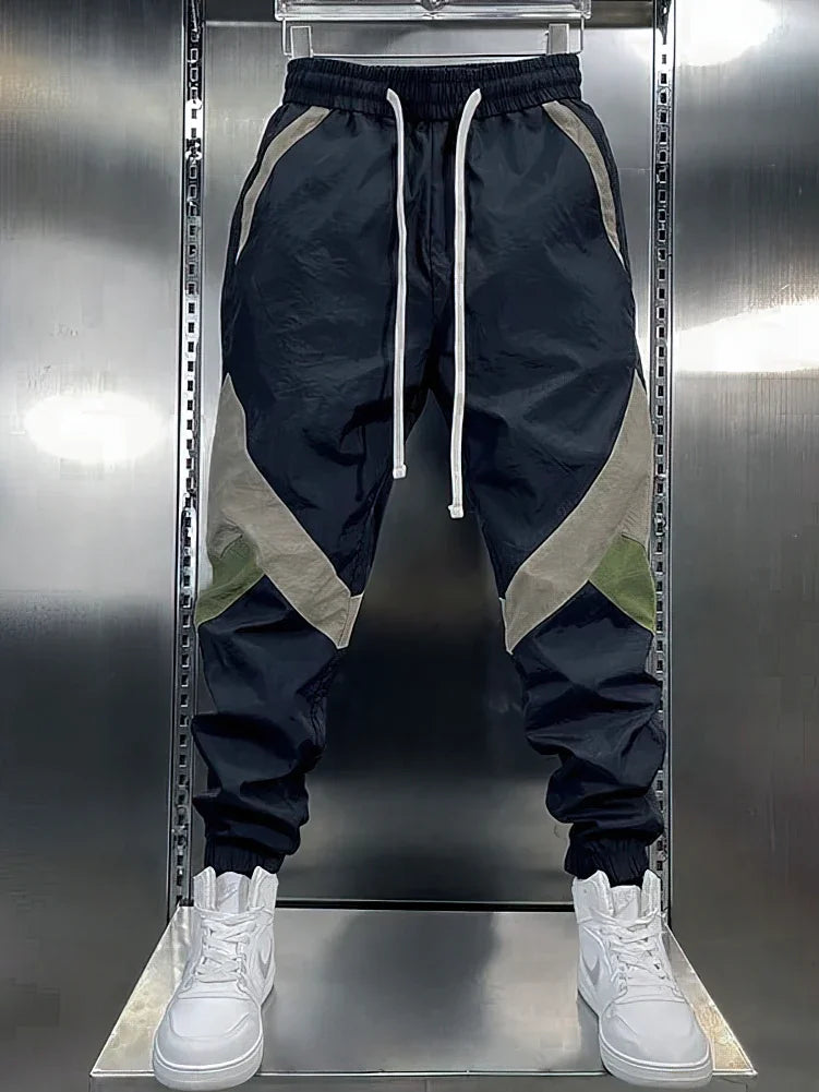 Patchwork Sweatpants For Men Loose Fit Casual Joggers