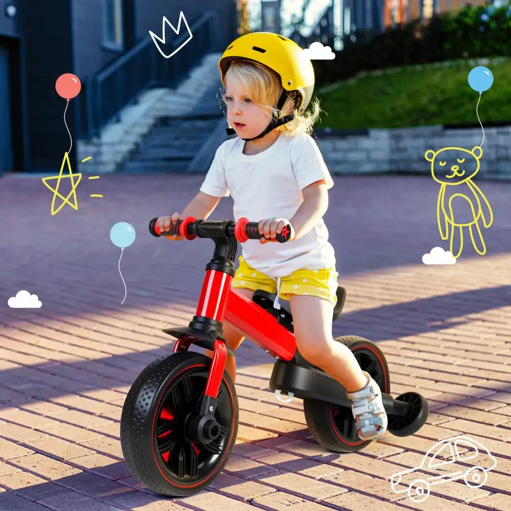 Kids Folding Balance Bike With Training Wheels For Beginners