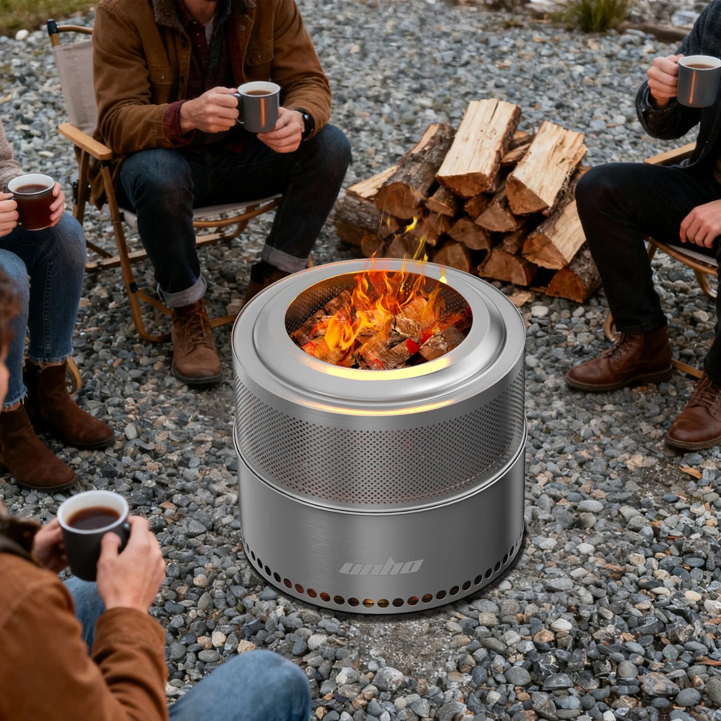 Smokeless Stainless Steel Wood Burning Fire Pit With Carry Bag