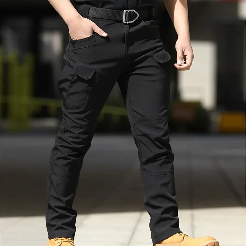 Hirigin Men Cargo Pants Multi Pocket Waterproof Trousers