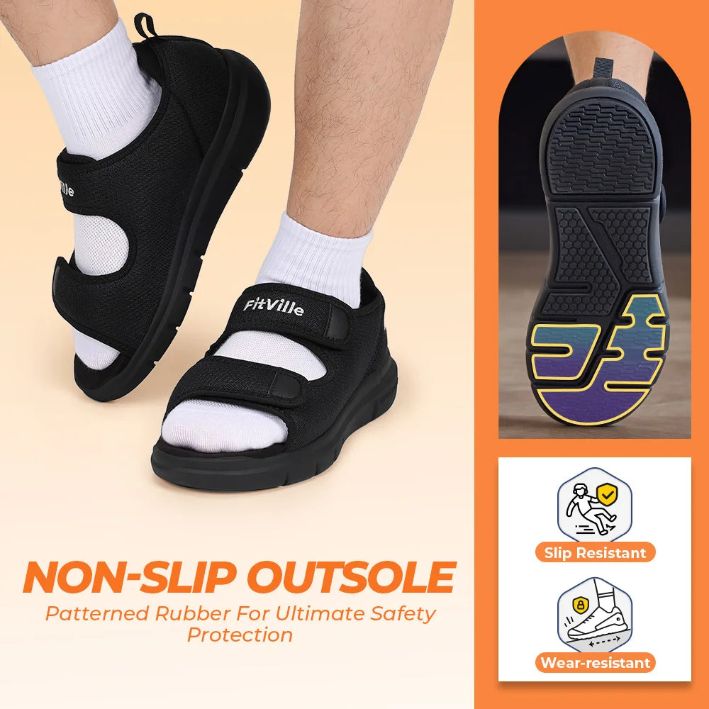 Fittington Men's Diabetic Sandals With Breathable Arch Support Foot Pain Relief