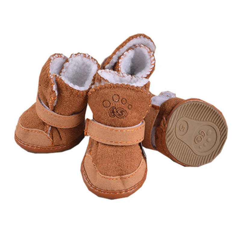 NONECN Pet Dog Shoes 4 Pack Warm Winter Boots Walking