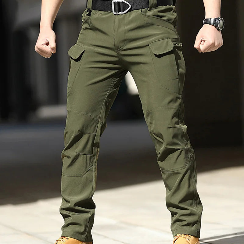 Hirigin Men Cargo Pants Multi Pocket Waterproof Trousers