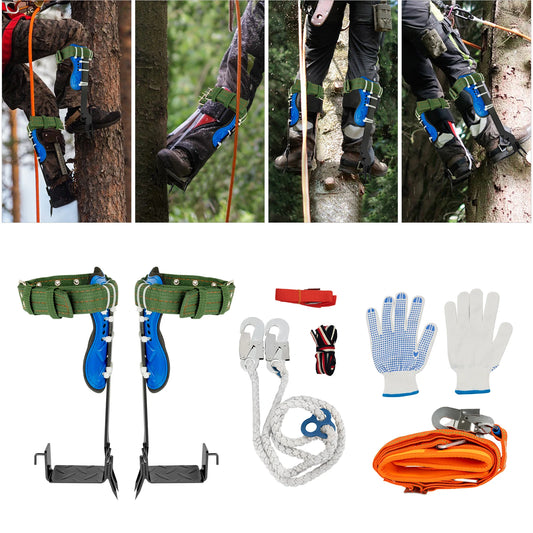 Tree Climbing Spikes Kit With Safety Harness 220 Lb Capacity