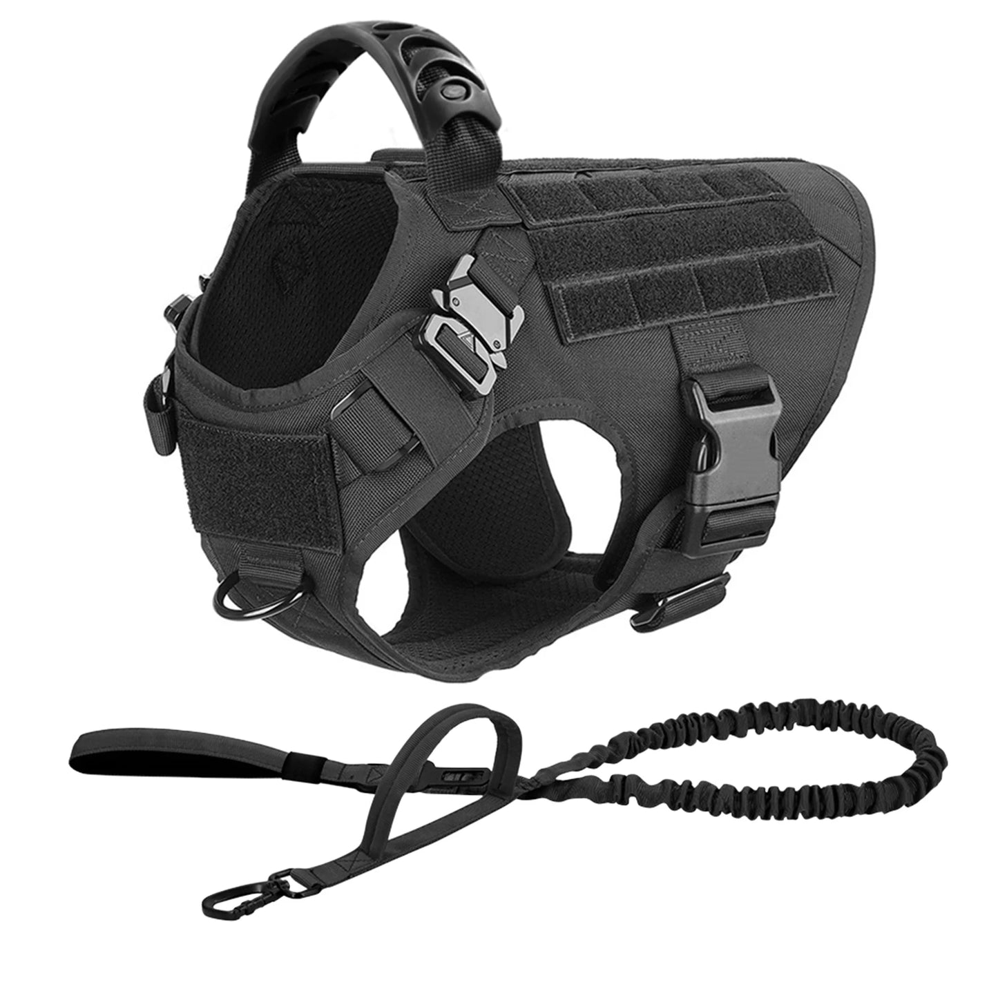 PETRAVEL CN Tactical Dog Harness Leash Set No Pull Training