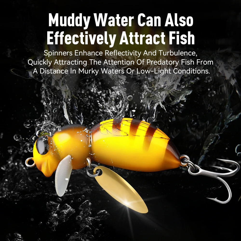Kingdom Wasp Minnow Lure Set Of 3 Floating Spinner Wobblers
