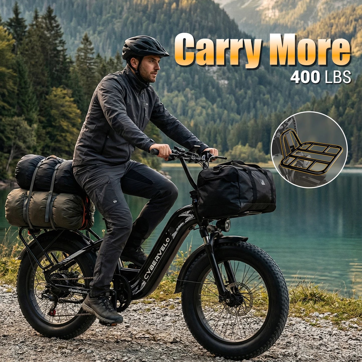 CYBERVELO EK8 1000W Fat Tire Electric Bike With Removable Battery