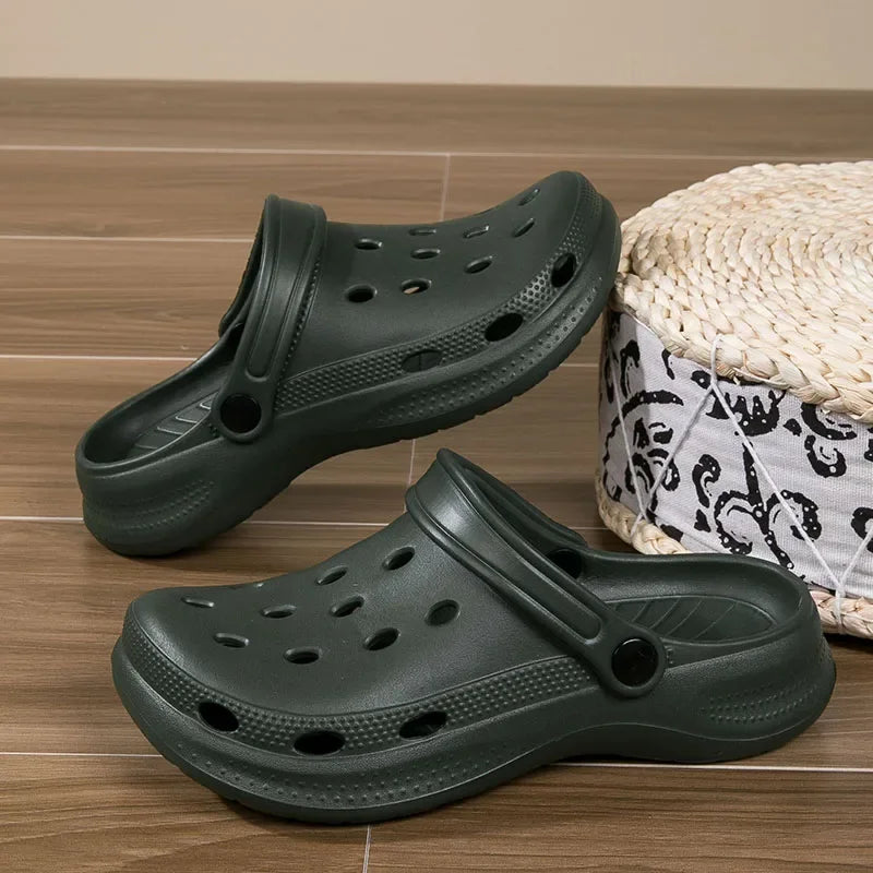 NONE Mens Beach Slides Slippers For Home Garden Lightweight Durable