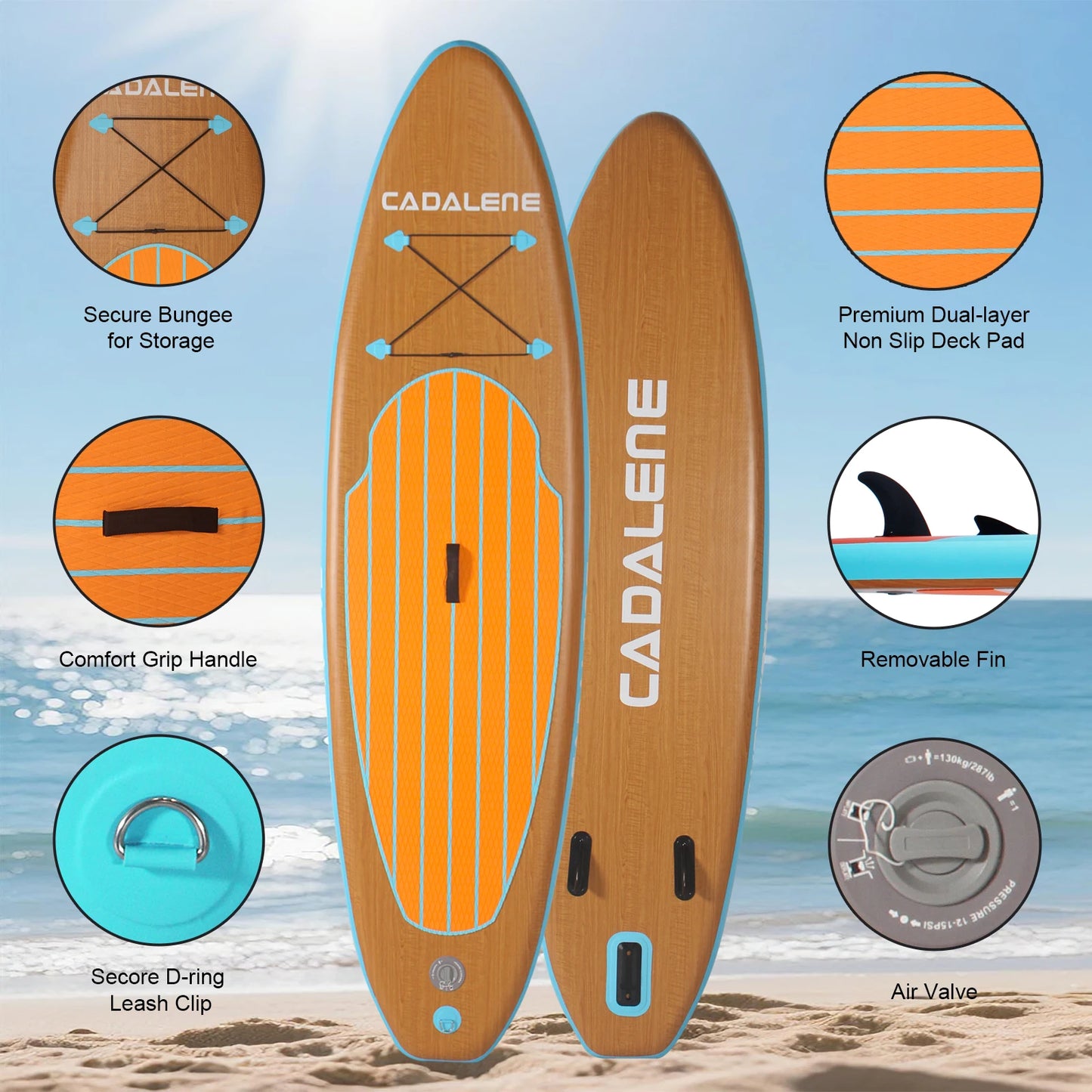CADALENE Inflatable Stand Up Paddle Board Lightweight Durable SUP